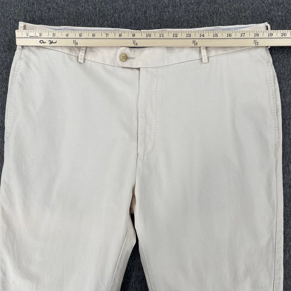 Peter Millar Pants Mens 38x36 Cream White Chino Straight Leg Preppy Casual Crown